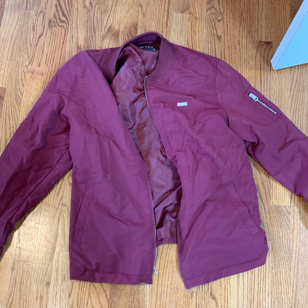 Empyre nylon burgundy bomber jacket size XL